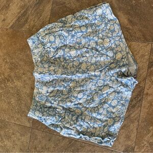 Floral Blue and White Shorts